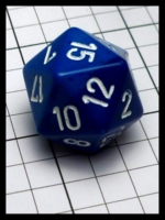 Dice : Dice - 20D - Chessex Half and Half Blue and Blue with White Numerals - POD Aug 2015